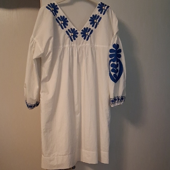 Madewell White Dress with Blue Floral Accents - Picture 7 of 15